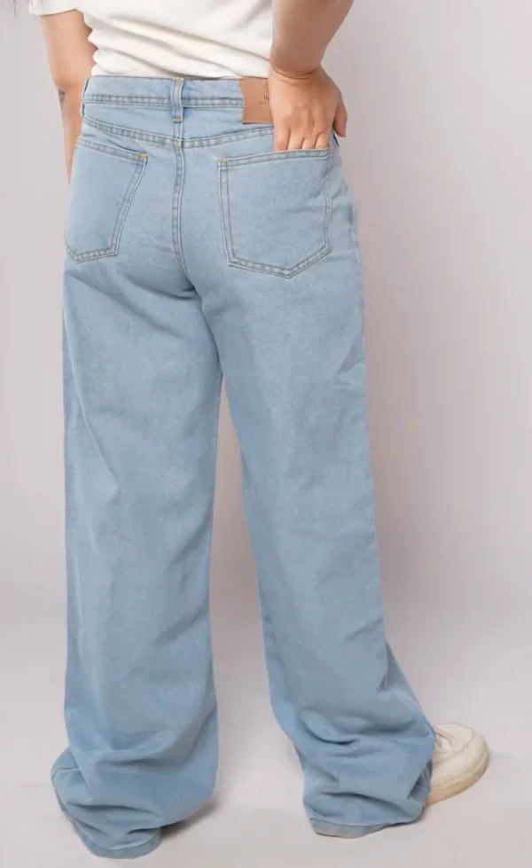 HM - Light Blue High Waist Wide Leg Jeans - Image 5