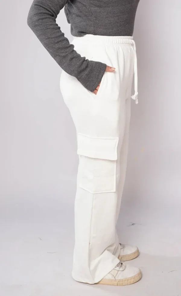 HM - White Wide Leg Cargo Trousers - Image 4