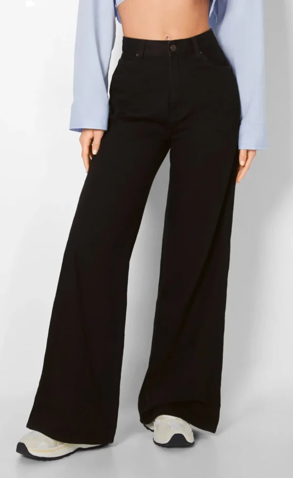 HM Pure Black Wide-Leg Jeans - Image 2