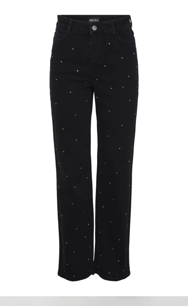 Embellished Wide-Leg High Waisted Jeans - Image 4