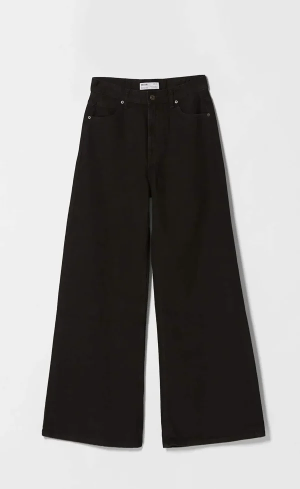 HM Pure Black Wide-Leg Jeans - Image 4