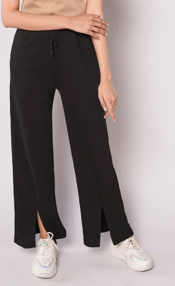 HM - Black Wide Leg Slit Trousers - Image 4