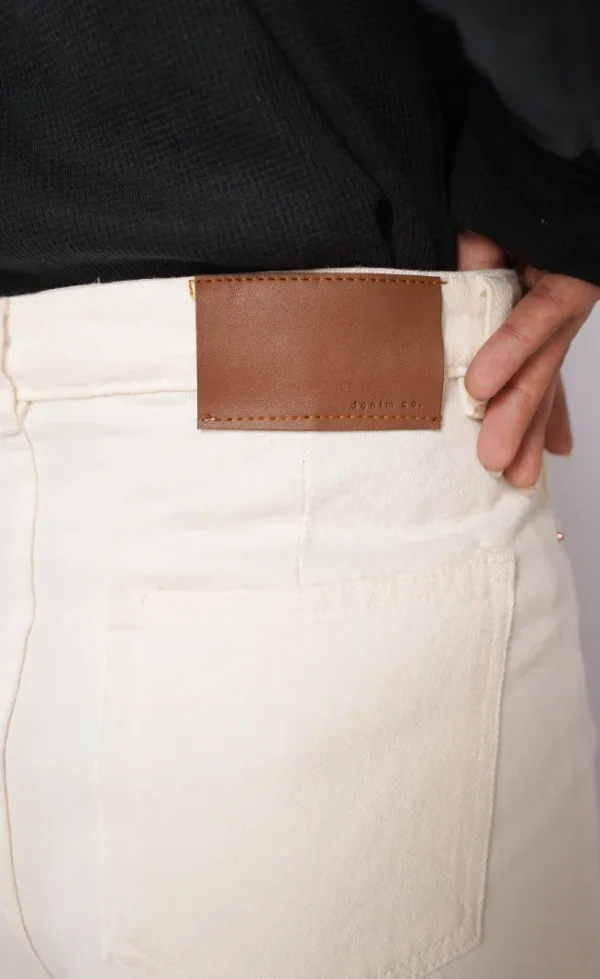 HM - Off-White High Waist Wide Leg Cargo Jeans - Image 3