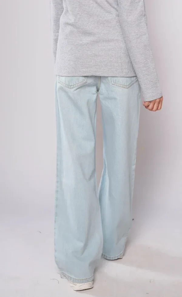 HM - Ice Blue High Waist Wide Leg Jeans - Image 5