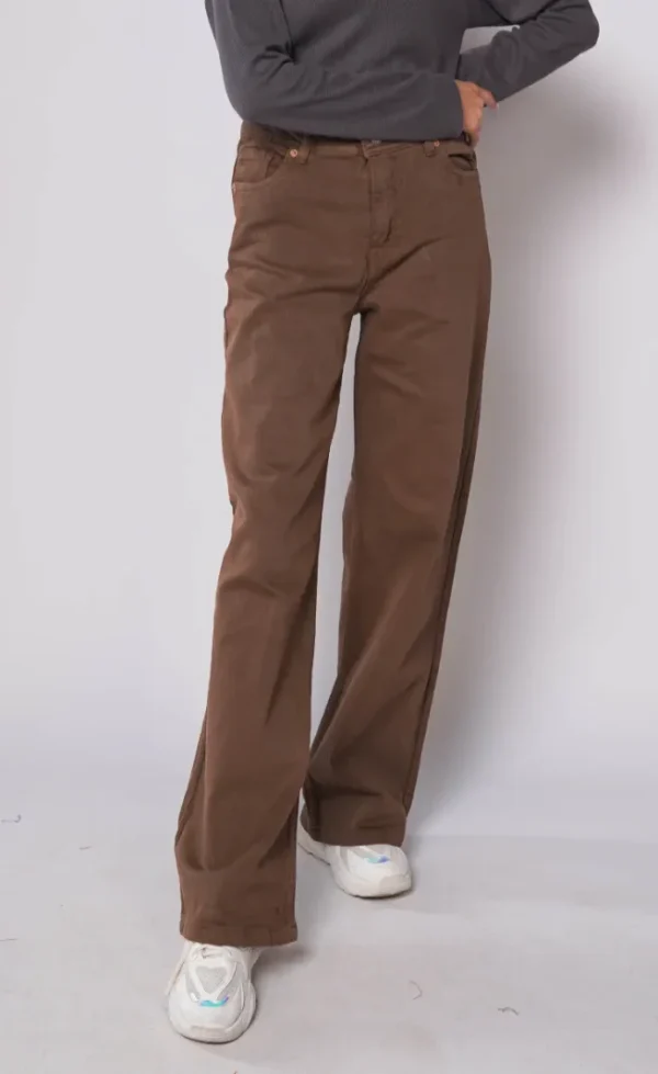 HM - Brown High Waist Wide Leg Jeans - Image 3