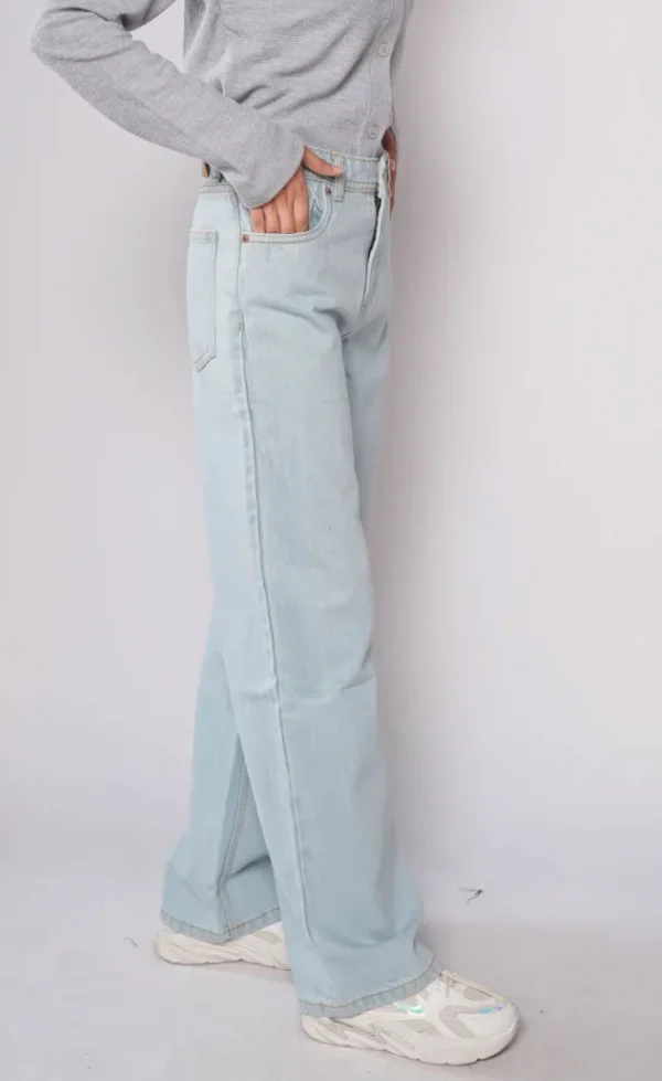 HM - Ice Blue High Waist Wide Leg Jeans - Image 2