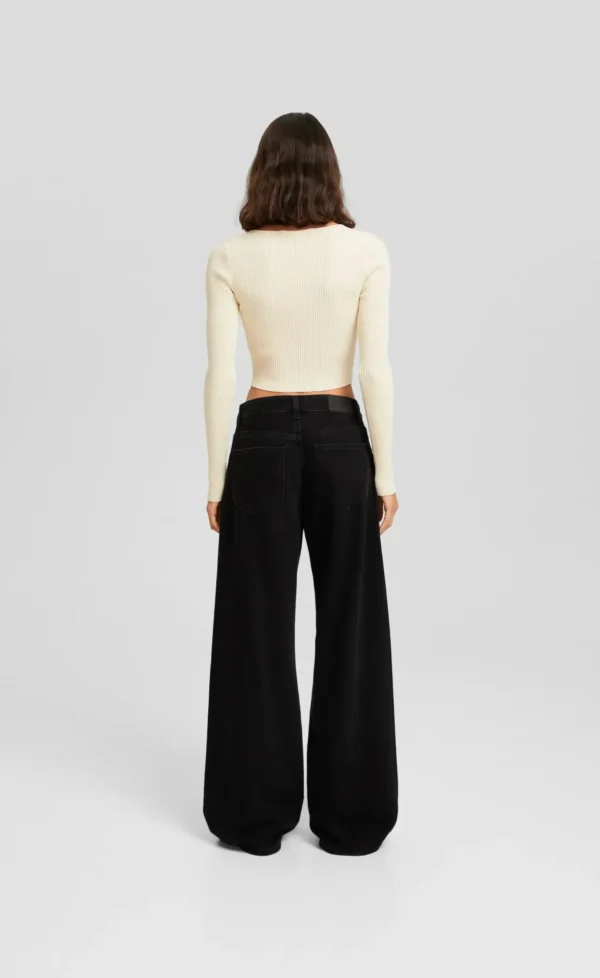 HM HIGH RISE-WIDE LEG JEANS - Image 3