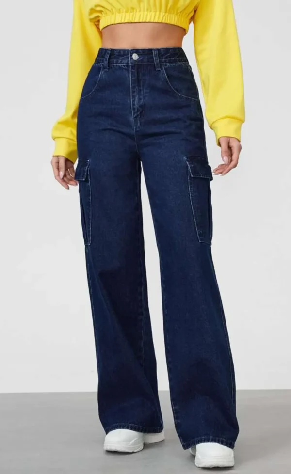 Baggy Wide-Leg Cargo Jeans - Image 2