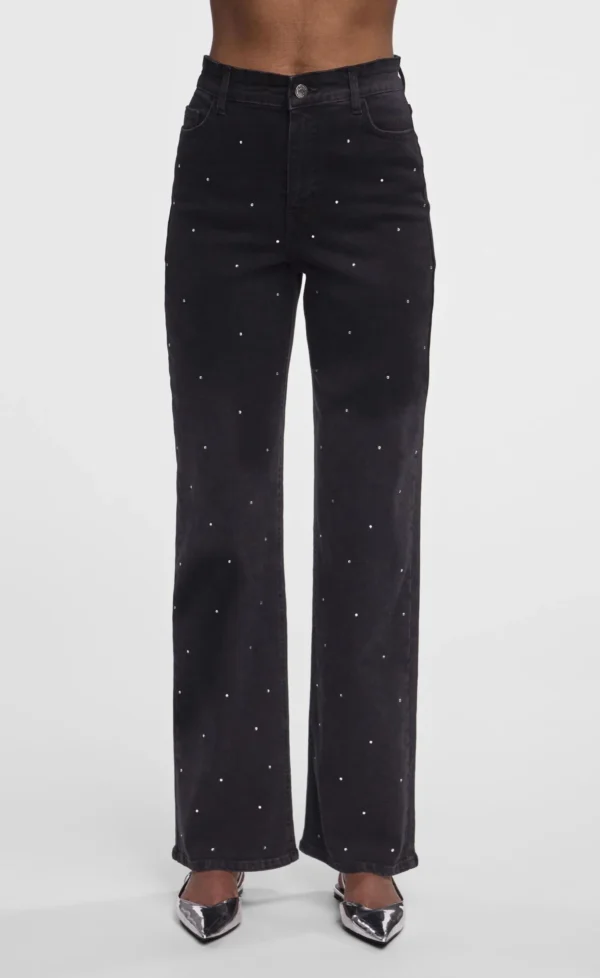 Embellished Wide-Leg High Waisted Jeans - Image 2