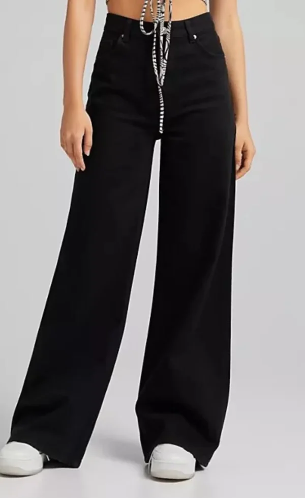 HM 90s super wide leg jeans in black - Image 2