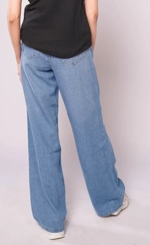 HM - Mid Wash High Waist Wide Leg Jeans - Image 7