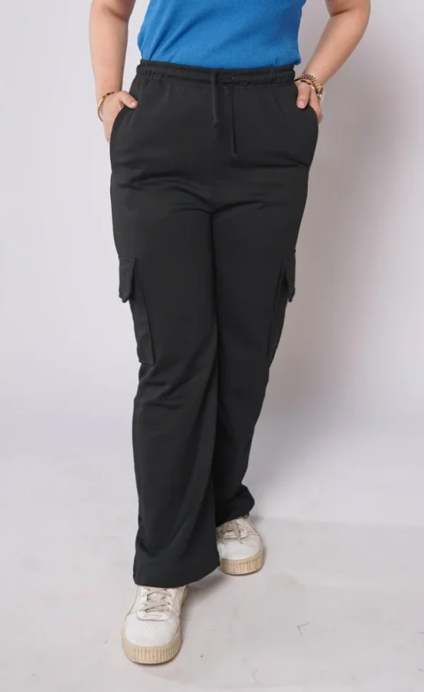 HM - Black Wide Leg Cargo Trousers - Image 6