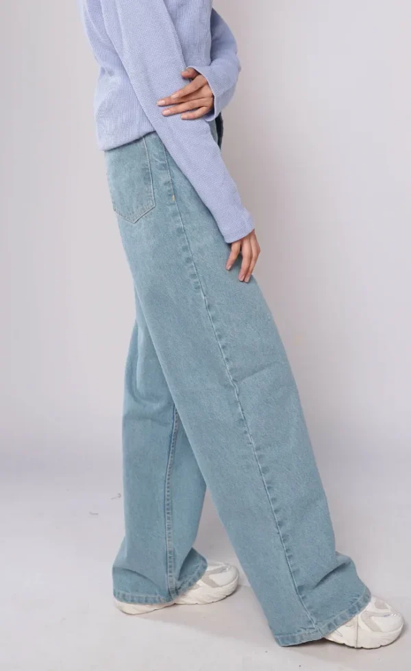HM - Vintage Blue High Waist Wide Leg Jeans - Image 2