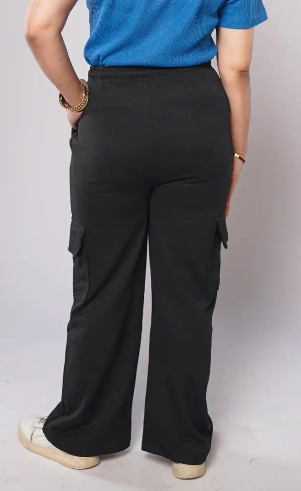 HM - Black Wide Leg Cargo Trousers - Image 4