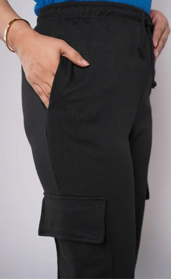 HM - Black Wide Leg Cargo Trousers - Image 2