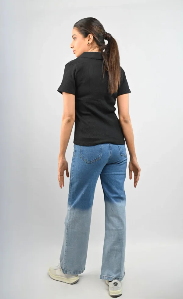 HM Two-Tone Wide-Leg Jeans - Image 4