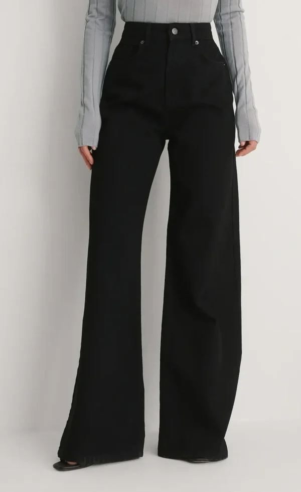 House Denim Organic Soft Rigid Black Wide Jeans - Image 2