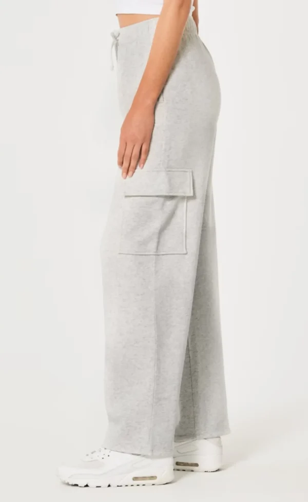 HM GREY HIGH WAISTED CARGO SWEATPANT - Image 4