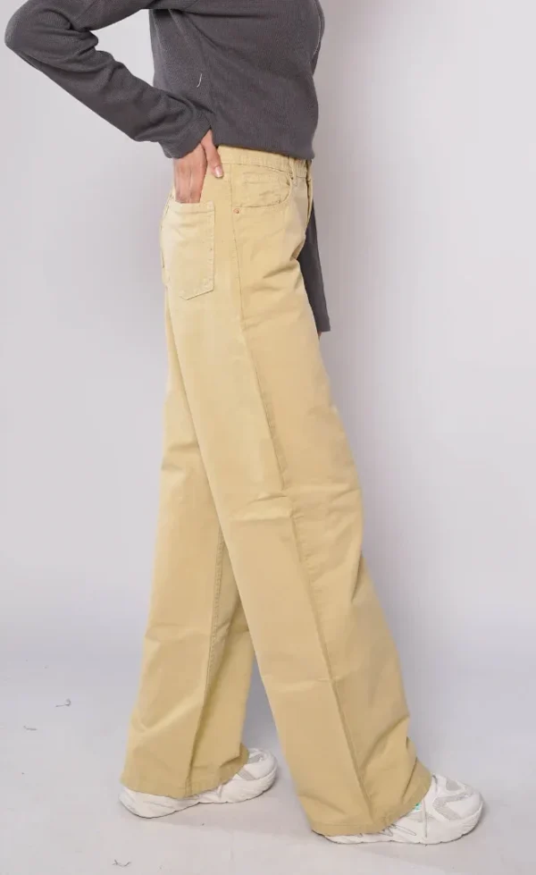 HM - Khaki High Waist Wide Leg Jeans - Image 5