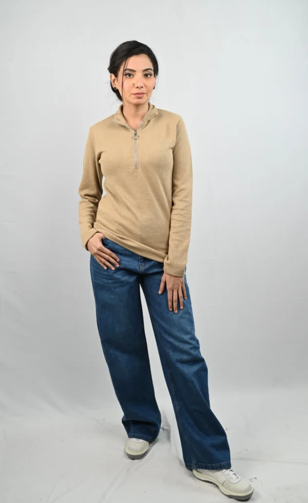 HM High Waist Wide Leg Jeans | Dark Blue Wisker - Image 4