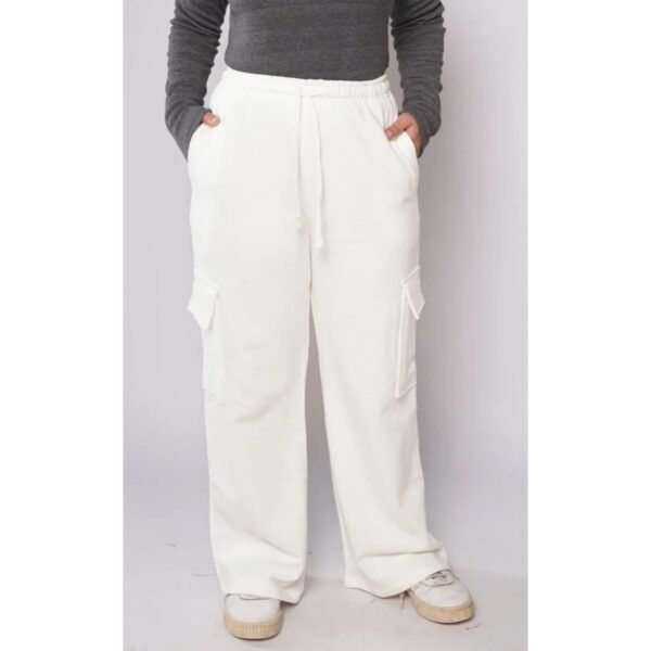 HM - White Wide Leg Cargo Trousers