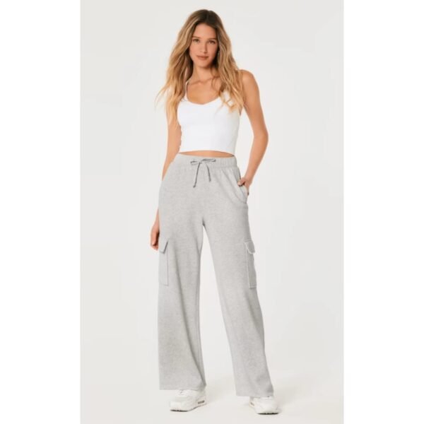 HM GREY HIGH WAISTED CARGO SWEATPANT