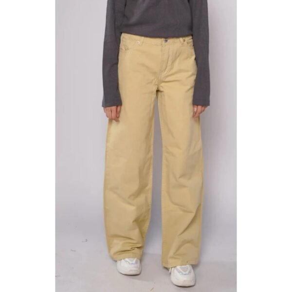 HM - Khaki High Waist Wide Leg Jeans