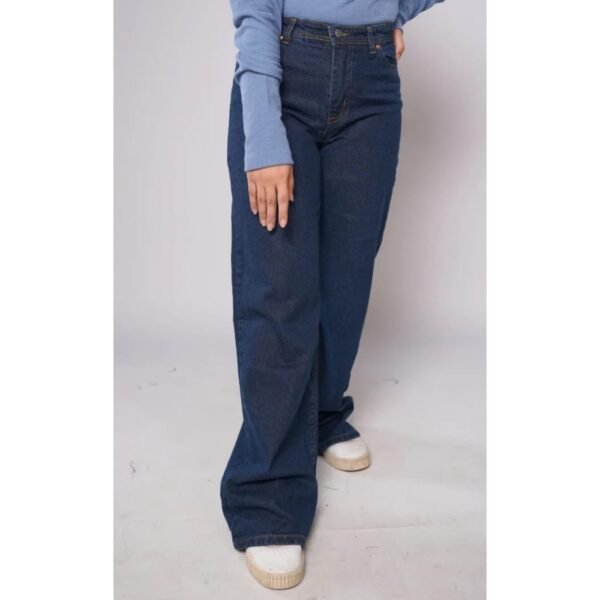 HM - Dark Denim Blue High Waist Wide Leg Jeans