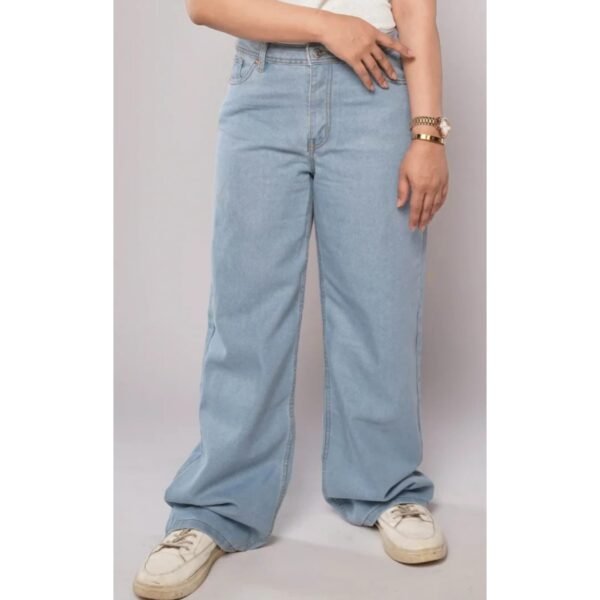 HM - Light Blue High Waist Wide Leg Jeans