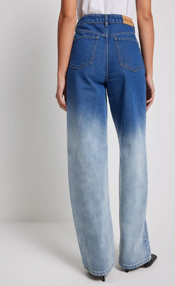 HM Blue Two-Tone Wide-Leg Jeans - Image 3