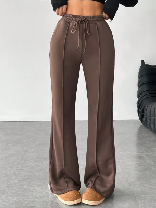 HM Brown Front-Seam Flare Trouser - Image 3