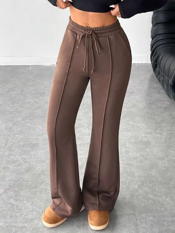 HM Brown Front-Seam Flare Trouser - Image 4