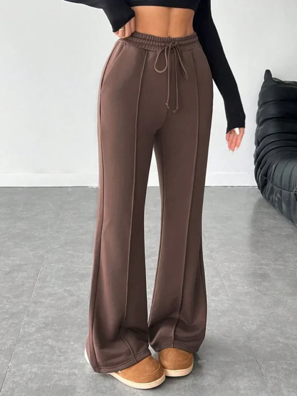 HM Brown Front-Seam Flare Trouser - Image 5