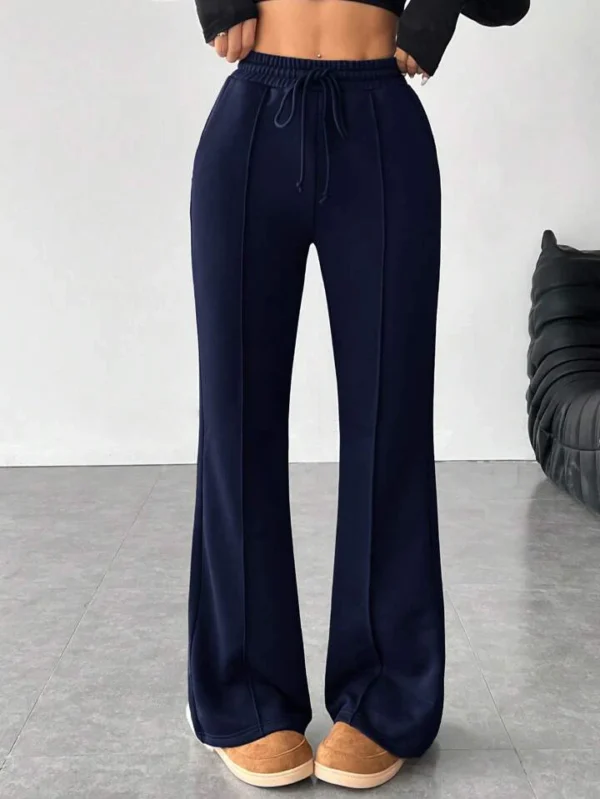 HM Navy Blue Front-Seam Flare Trouser - Image 2