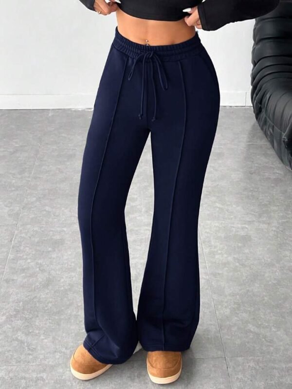 HM Navy Blue Front-Seam Flare Trouser - Image 4