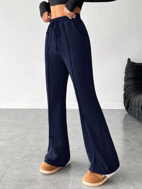 HM Navy Blue Front-Seam Flare Trouser - Image 7