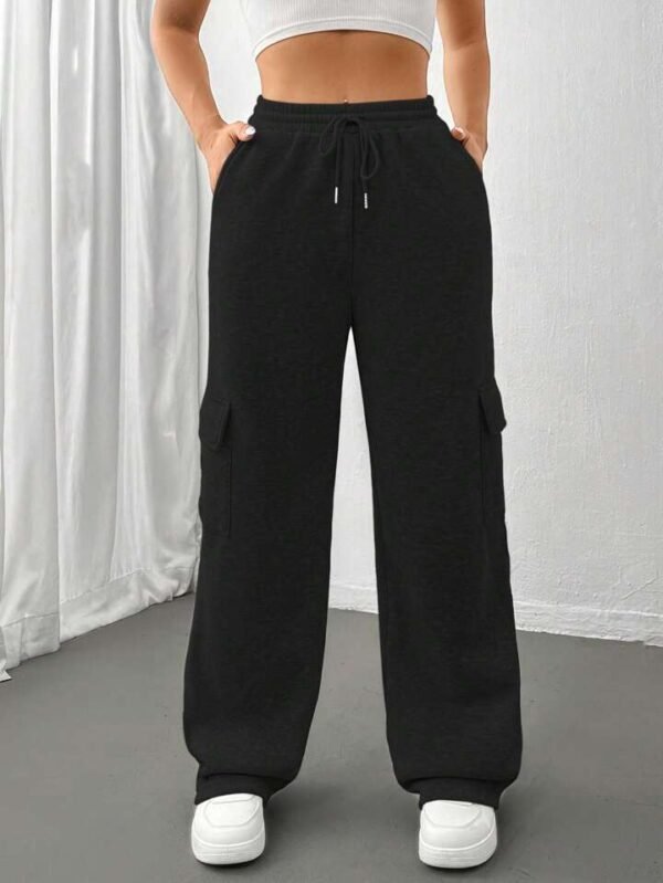 HM Pure Black Cargo Trouser - Image 3