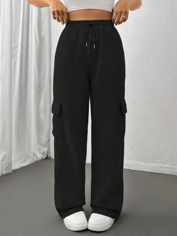 HM Pure Black Cargo Trouser - Image 2