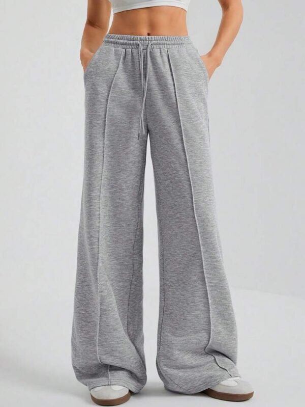 HM Grey Front-Seam Wide-Leg Trouser - Image 5