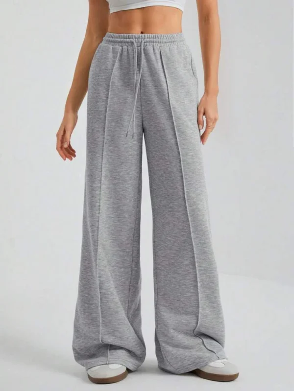 HM Grey Front-Seam Wide-Leg Trouser - Image 2