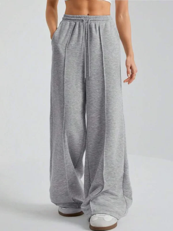 HM Grey Front-Seam Wide-Leg Trouser - Image 4