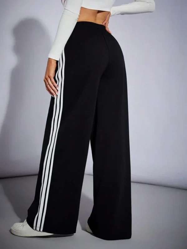 HM Pure Black Side Stripe Wide-Leg Trouser - Image 4