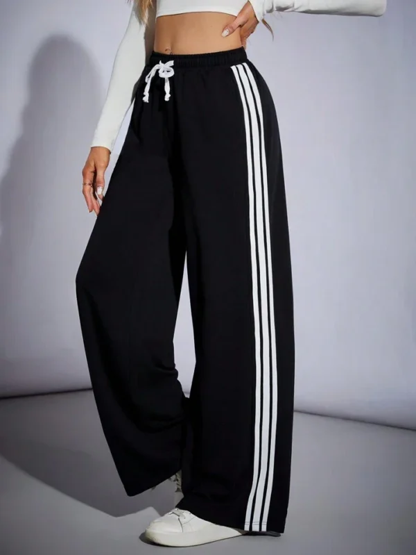 HM Pure Black Side Stripe Wide-Leg Trouser - Image 7