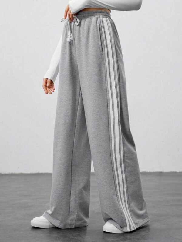 HM Grey Side Stripe Wide-Leg Trouser - Image 2