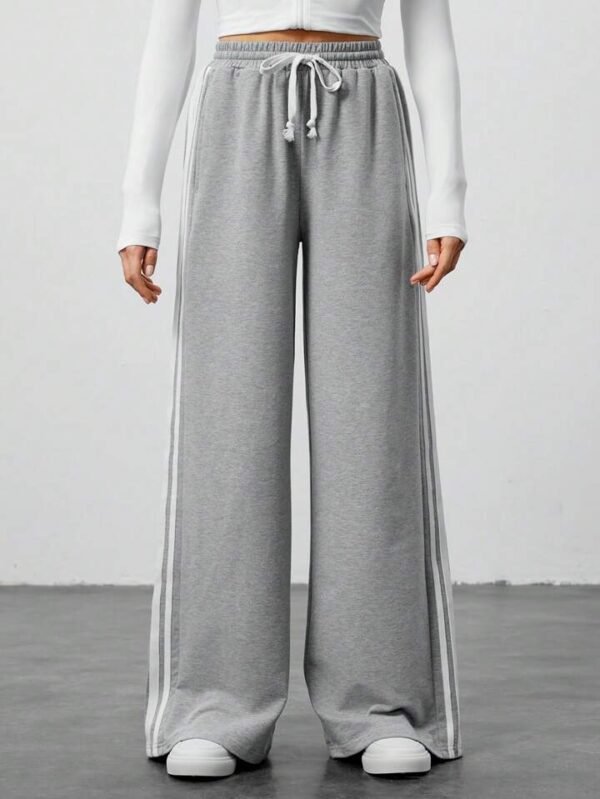 HM Grey Side Stripe Wide-Leg Trouser - Image 6