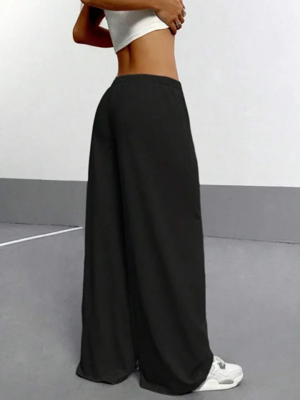 HM Pure Black Front-Seam Wide-Leg Trouser - Image 5