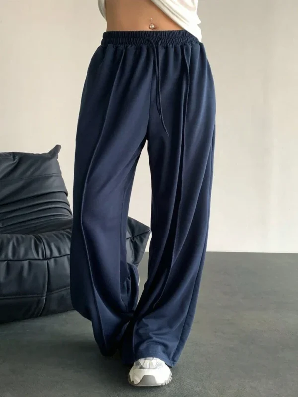 HM Navy Blue Front-Seam Wide-Leg Trouser - Image 2
