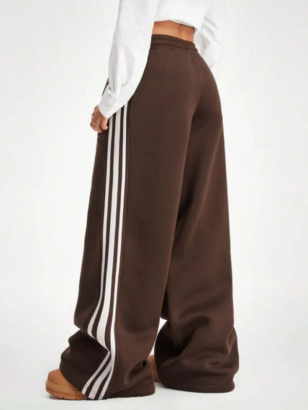 HM Brown Side Stripe Wide-Leg Trouser - Image 2