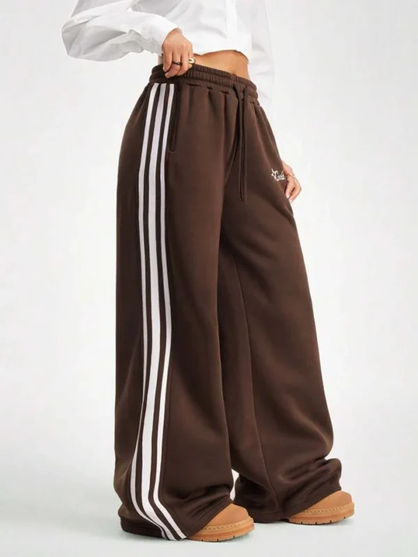 HM Brown Side Stripe Wide-Leg Trouser - Image 5