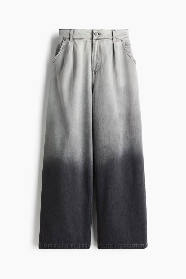 HM Black Two-Tone Wide-Leg Jeans - Image 4